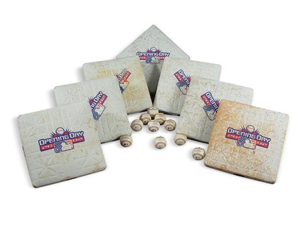 - 2002 Opening Day Game Used Bases and Baseballs (20)