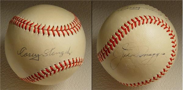 Stengel-DiMaggio Signed Baseball