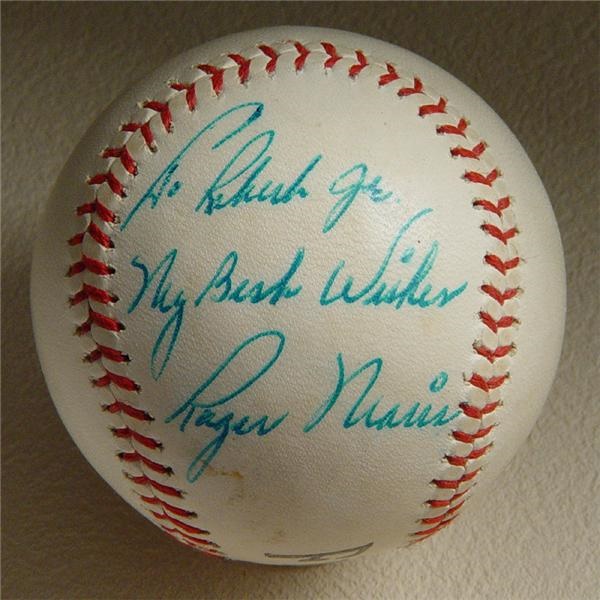 - Roger Maris Vintage Single Signed Baseball