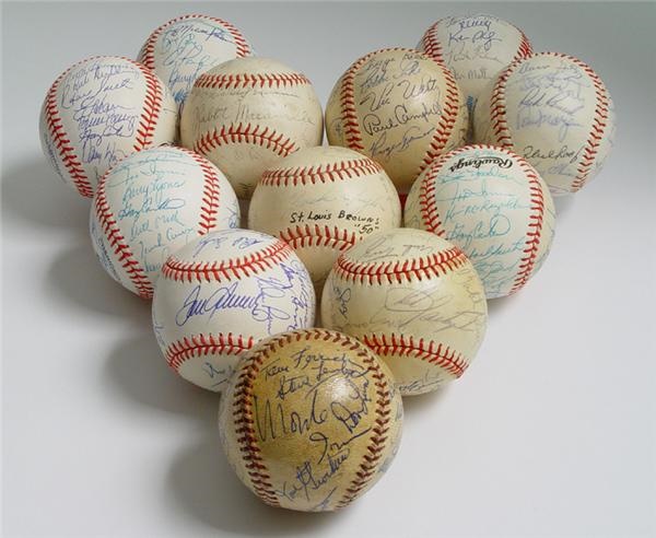 Team Signed & Old-Timers Day Signed Baseballs(12)