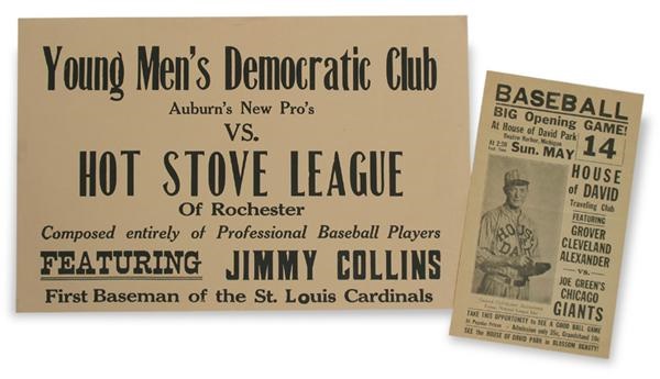 Ernie Davis - Grover Cleveland Alexander House of David & Jimmy Collins Broadsides