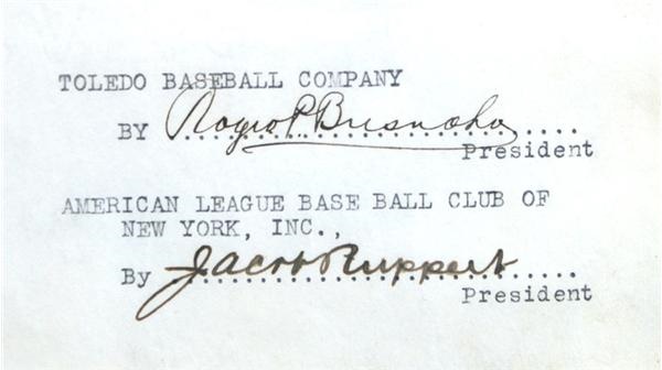 Baseball Autographs - Roger Bresnahan Signed Contract