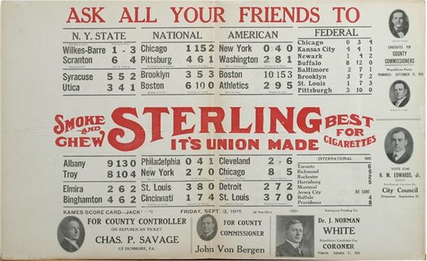 Ernie Davis - Sterling Baseball Advertising Broadside