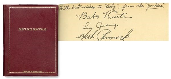 NY Yankees, Giants & Mets - 1928 New York Yankees Team Signed Album with Ruth and Gehrig.