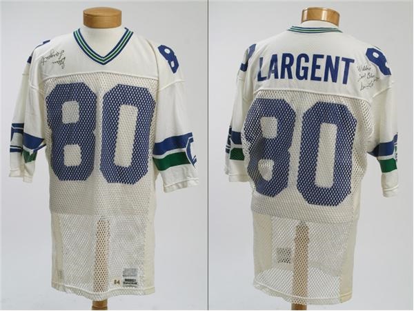Football - 1984 Steve Largent Game Worn and Signed Jersey