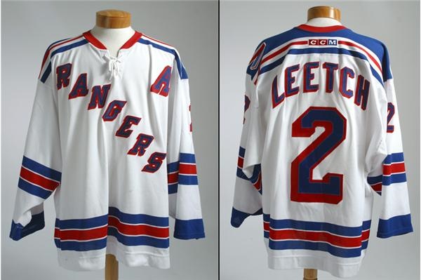 Hockey Sweaters - 2001-2002 Brian Leetch New York Rangers Game Worn Jersey