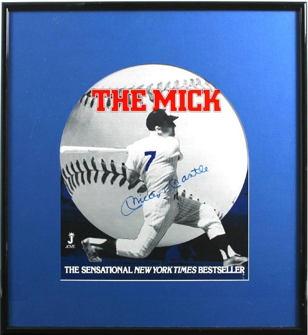 Mickey Mantle Signed Store Display for "The Mick" Book