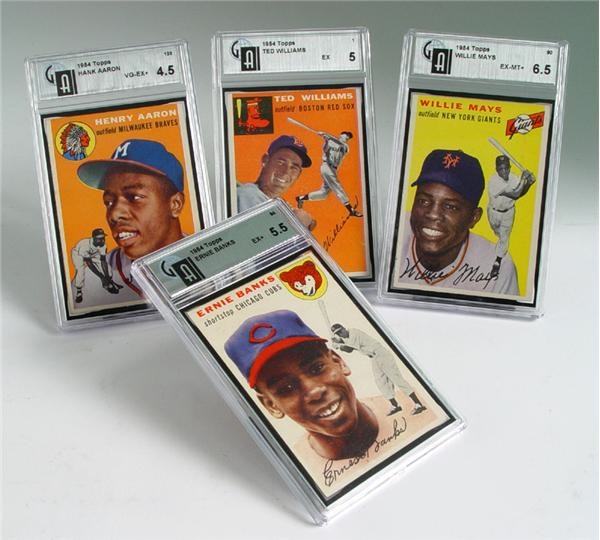 1954 Topps Baseball Complete Set with GAI Graded Cards