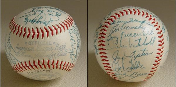 Autographed Baseballs - 1954 Cleveland Indians Team Signed Ball