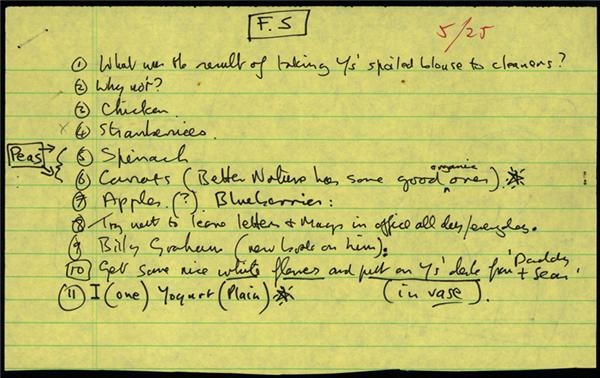 Beatles Autographs - John Lennon Handwritten List