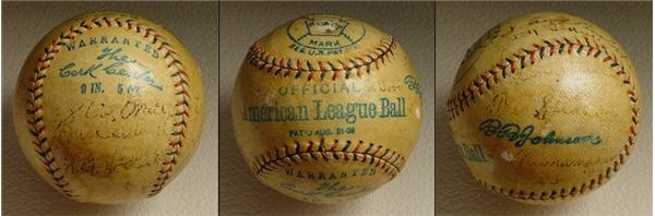 Autographed Baseballs - 1920 Cleveland Indians World Champions Signed Ball