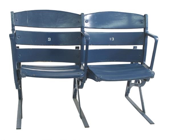 Stadium Artifacts - Yankee Stadium Curved Back Seats (2)