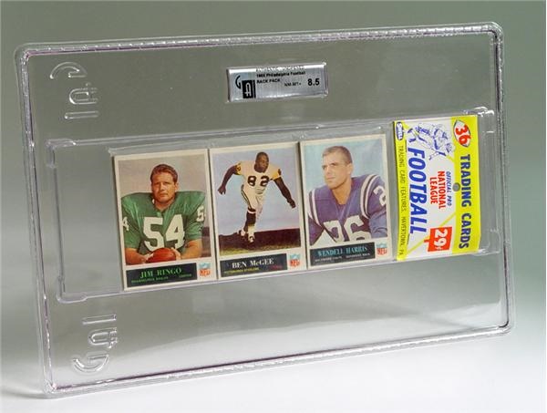 Unopened Cards - (2) 1965 Philadelphia Football Rack Packs GAI 8.5 and 9