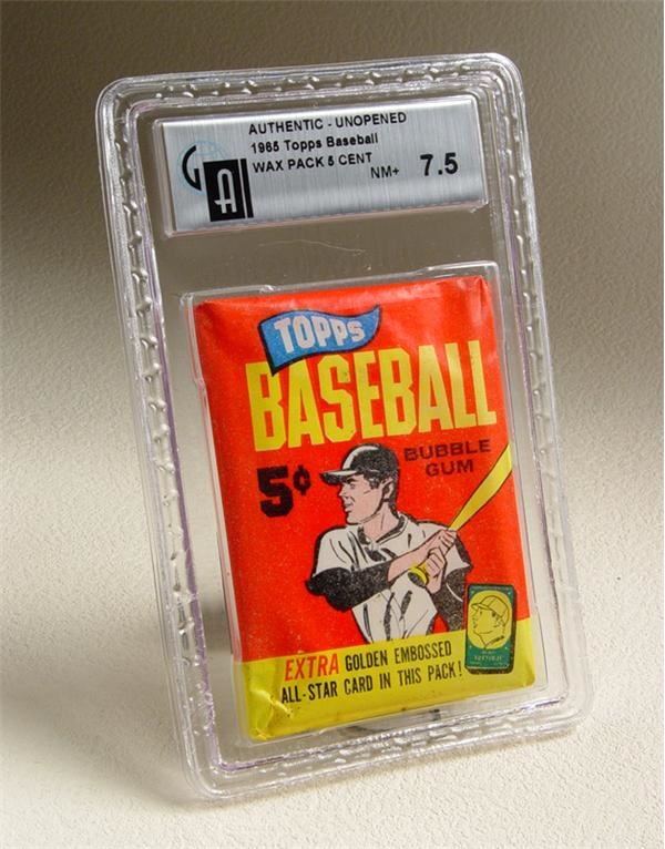 Unopened Cards - 1965 Topps Baseball 5 Cent Wax Pack GAI 7.5