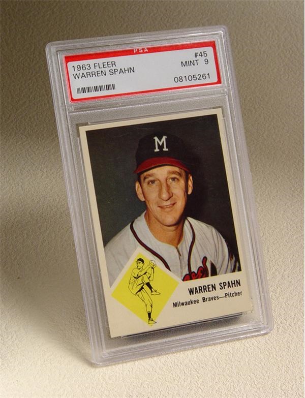 Baseball and Trading Cards - 1963 Fleer PSA Graded Trio Koufax, Wills, and Spahn