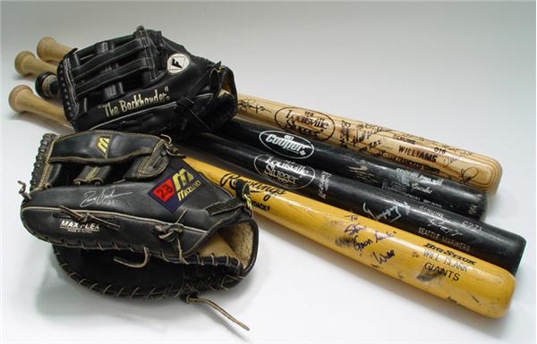 Baseball Equipment - Game Used Bats and Gloves Collection with Griffey (6)