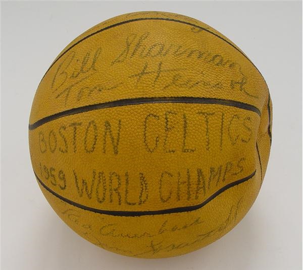 - 1959 Boston Celtics Team Signed Basketball.