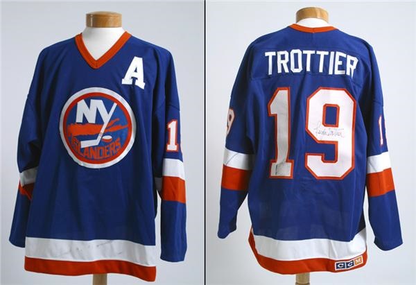Hockey Sweaters - 1980's Bryan Trottier NY Islanders Game Worn Jersey