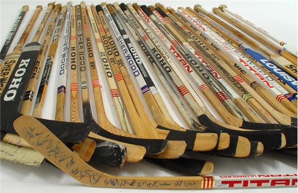 Massive New York Islanders Game Used Stick Collection (29)