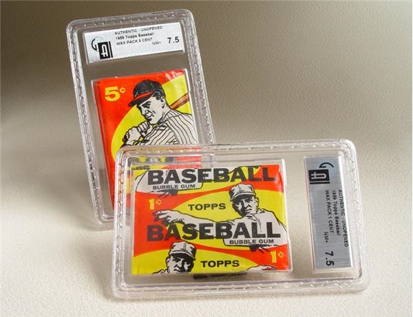 Unopened Cards - 1959 Topps Baseball Unopened 5 Cent & 1 Cent Wax Pack GAI 7.5