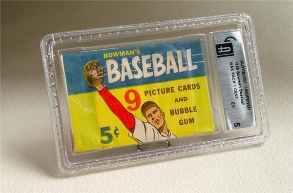 Unopened Cards - 1955 Bowman Baseball 5 Cent Unopened Wax Pack GAI 5