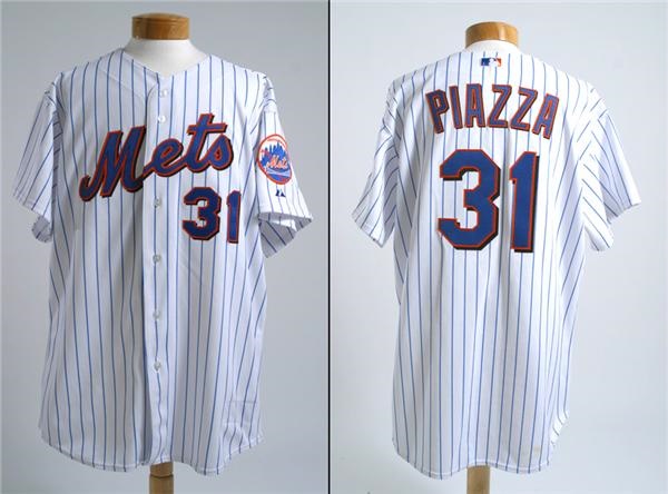 Baseball Jerseys - Mike Piazza 2003 Game Used Home New York Mets Jersey
