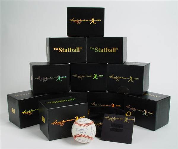 Single Signed Baseballs - Stan Musial Lot of One Dozen "Statistics" Single Signed NL Baseballs