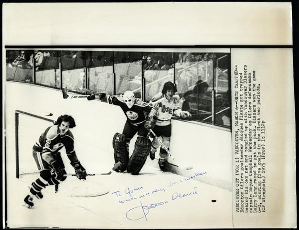 Hockey Memorabilia - Jacques Plante Autographed Photo With Handwritten Letter