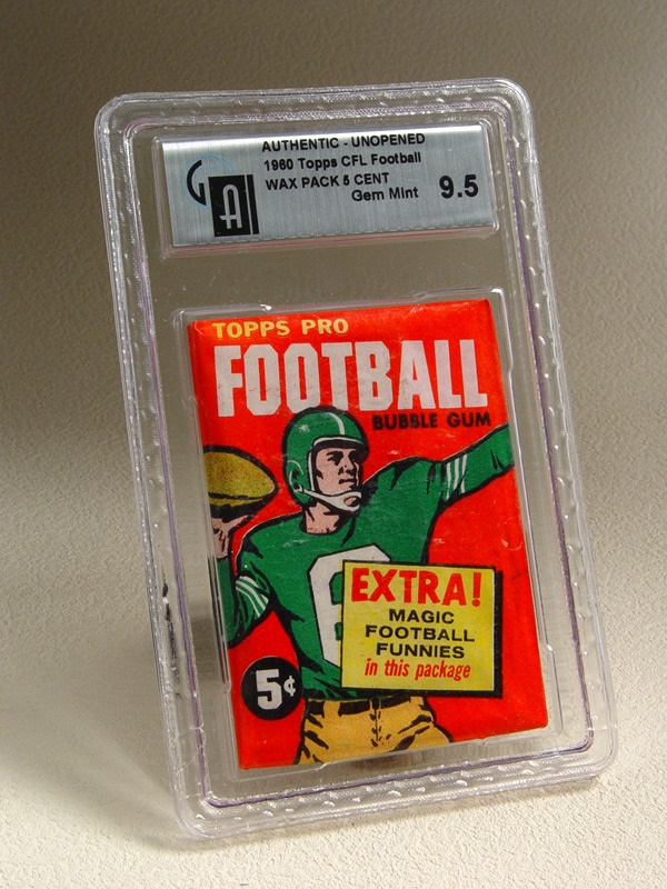 - 1960 Topps CFL Football 5 Cent Wax Pack GAI 9.5 Gem Mint
