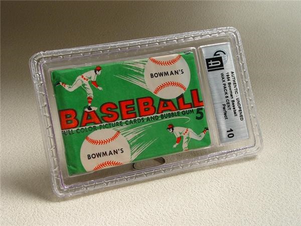 Unopened Cards - 1954 Bowman Baseball Wax Pack GAI 10