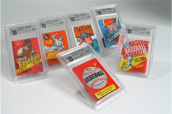 Unopened Cards - 1966-1978 OPC Baseball Packs (6) GAI 8.5-10