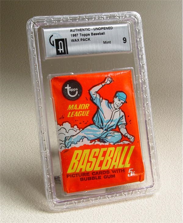 Unopened Cards - 1967 Topps Baseball Wax Packs (3) GAI 8-9