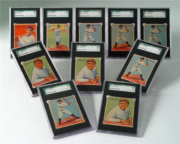 Baseball and Trading Cards - 1933 Goudey Collection (96) with Multiple Gehrig (6) and Ruth (7) !