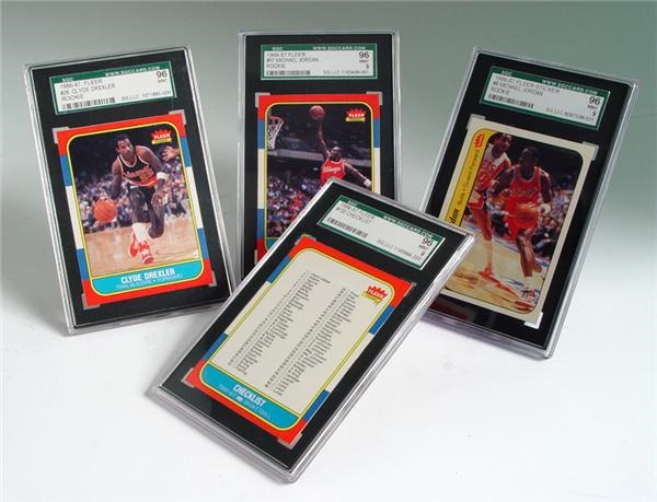 Basketball Cards - 1986/87 Fleer Basketball High-Grade SGC Set with Stickers