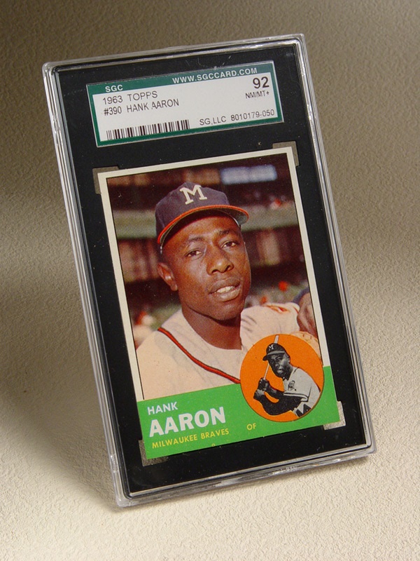 Baseball and Trading Cards - 1963 Topps #390 Hank Aaron SGC 92 NM-MT+