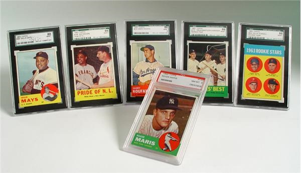 Baseball and Trading Cards - 1963 Topps Baseball Near Complete Set with (58) SGC Graded