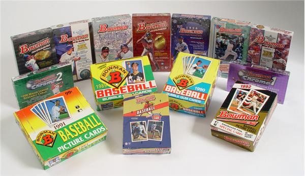 - 1990's Bowman Baseball Wax Box Lot (14)