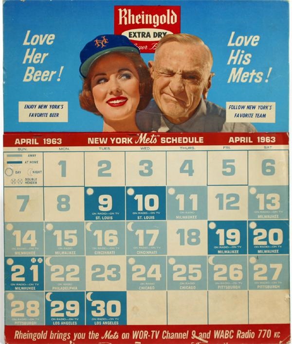 New York Mets - 1963 New York Mets Schedule Display