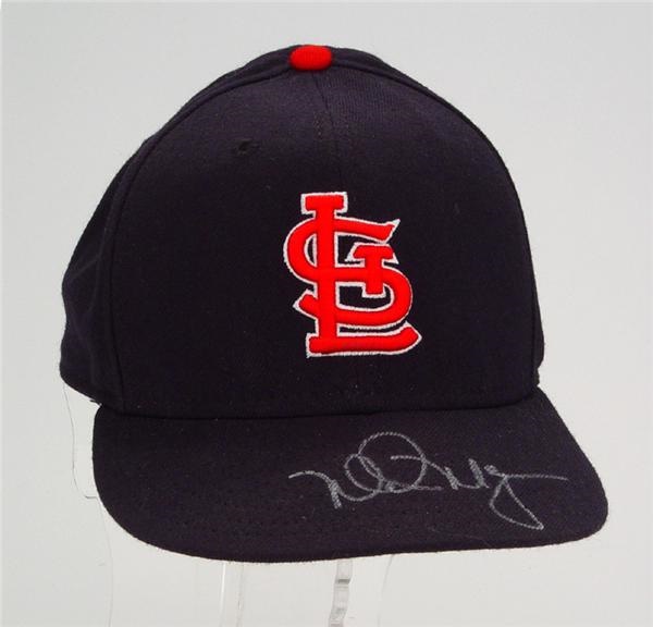 Baseball Equipment - Mark McGwire Autographed Game Used Caridnals Hat
