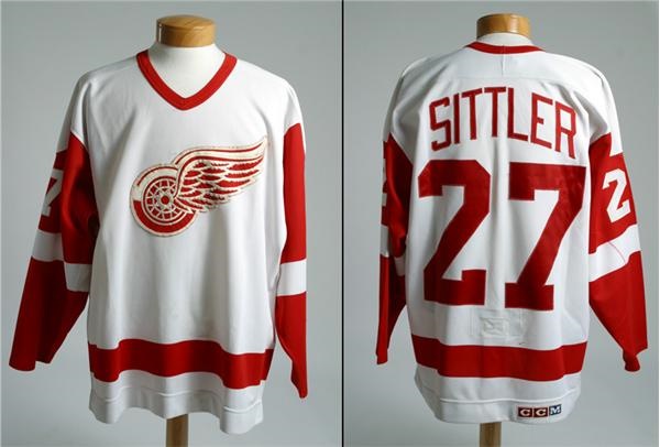 Hockey Sweaters - 1984-85 Darryl Sittler Detroit Red Wings Game Worn Jersey