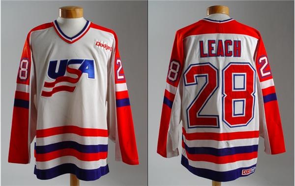 Hockey Sweaters - Steve Leach Team USA 1988 Canada Cup Game Worn Jersey