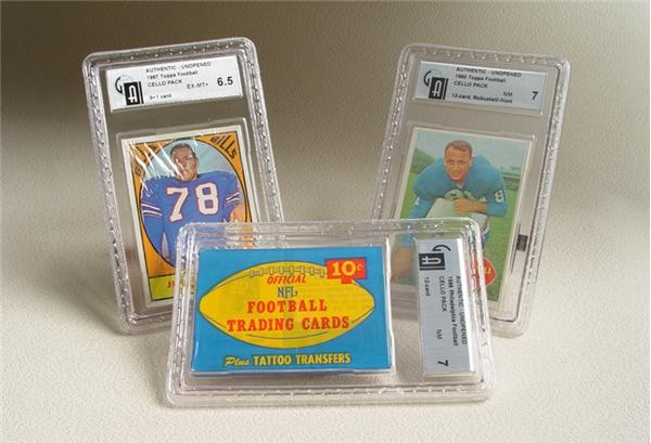 Unopened Cards - 1960's Football Cello Packs (3)