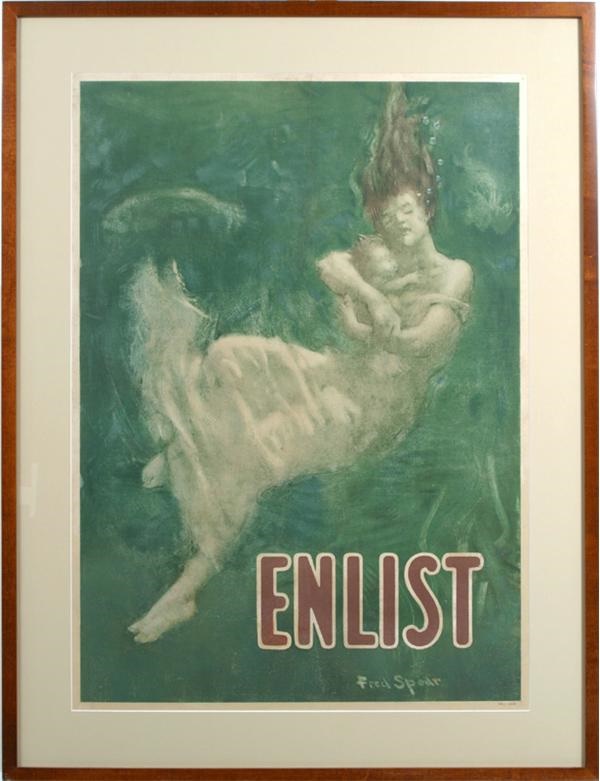 Steamship - Lusitania ENLIST WWI Recruitment Poster