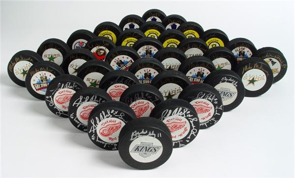 Hockey Memorabilia - Monster Collection Of Autographed Hockey Pucks (54)