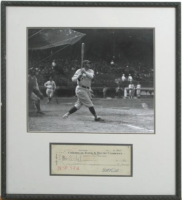 Baseball Autographs - 1941 Babe Ruth Check