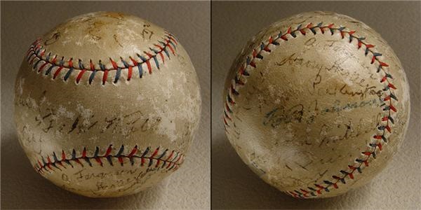 Autographed Baseballs - 1921 New York Yankees Team Signed Baseball