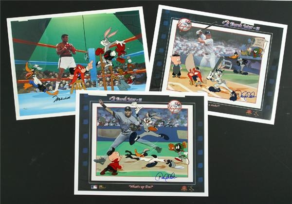 Comics - Muhammad Ali (1) and Derek Jeter (2) Signed Warner Brothers Cels