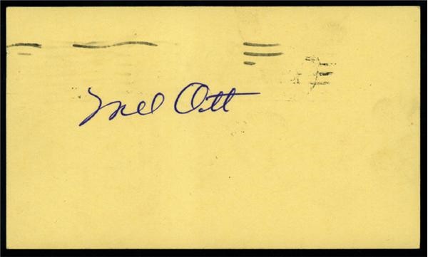 Baseball Autographs - 1956 Mel Ott Signed Government Postcard