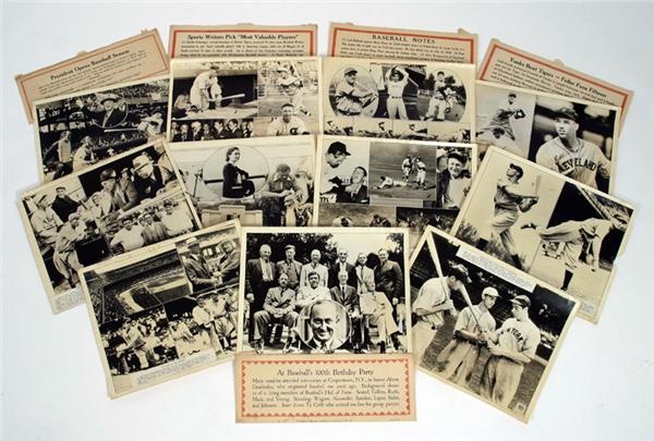 Baseball Photographs - 1st News Service Photo Collection Including 1939 HOF Induction