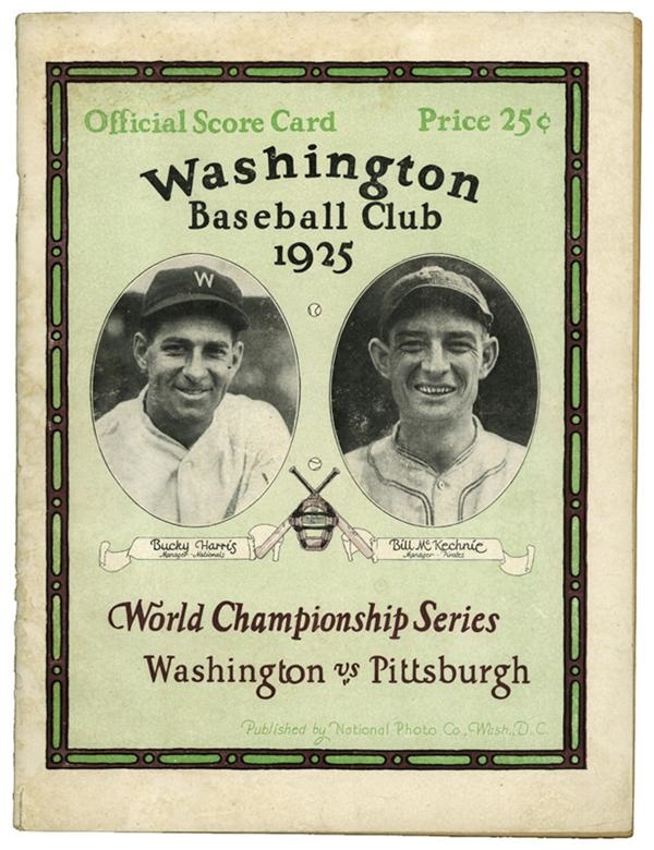 Baseball Publications and Tickets - 1925 Washington Senators World Series Program